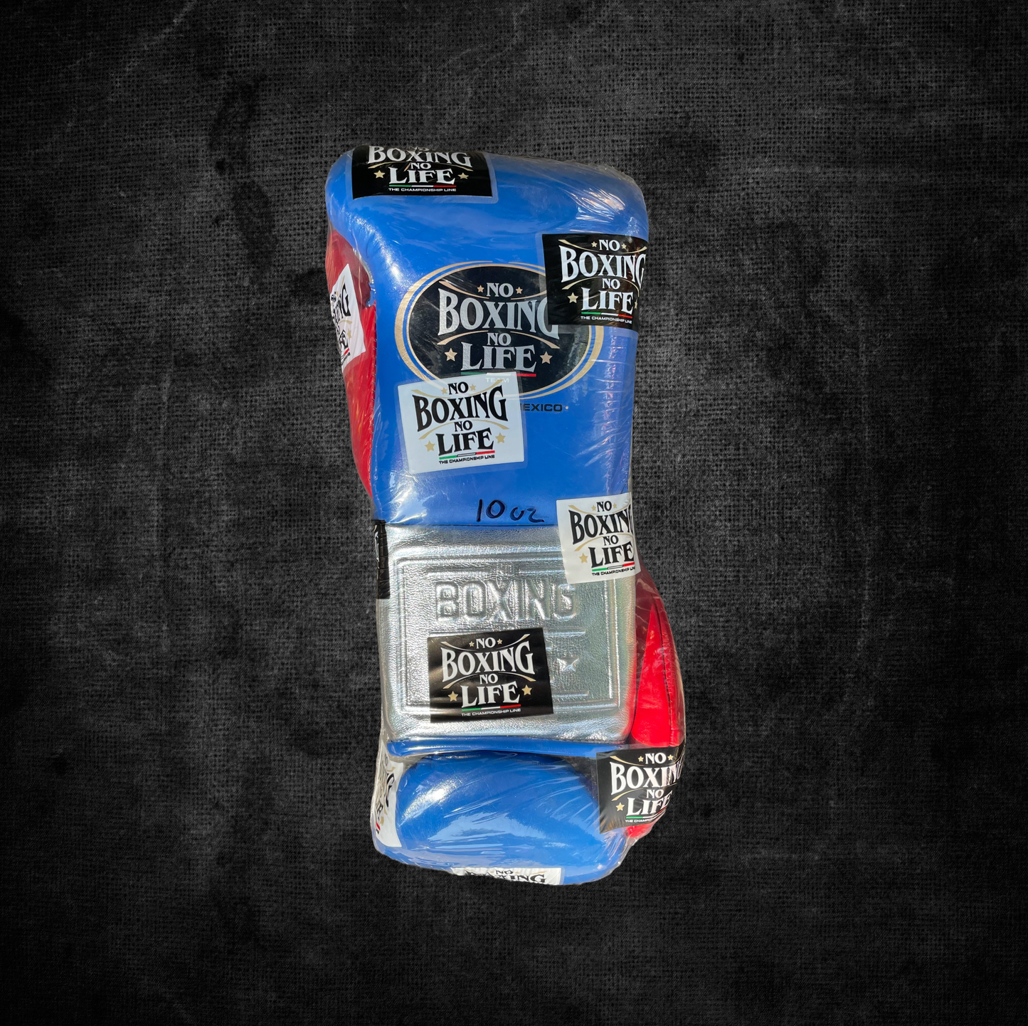 No Boxing No Life professional fight Gloves Blue / Silver / Red