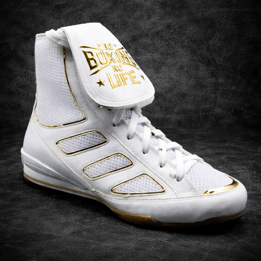 [ Pre-Order ] No Boxing No Life Boxing Boots White/Gold