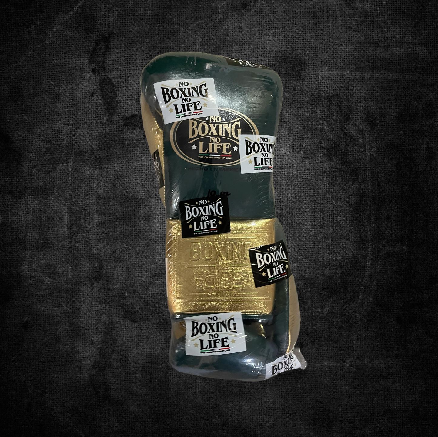 No Boxing No Life Professional Fight Glove Green / Gold