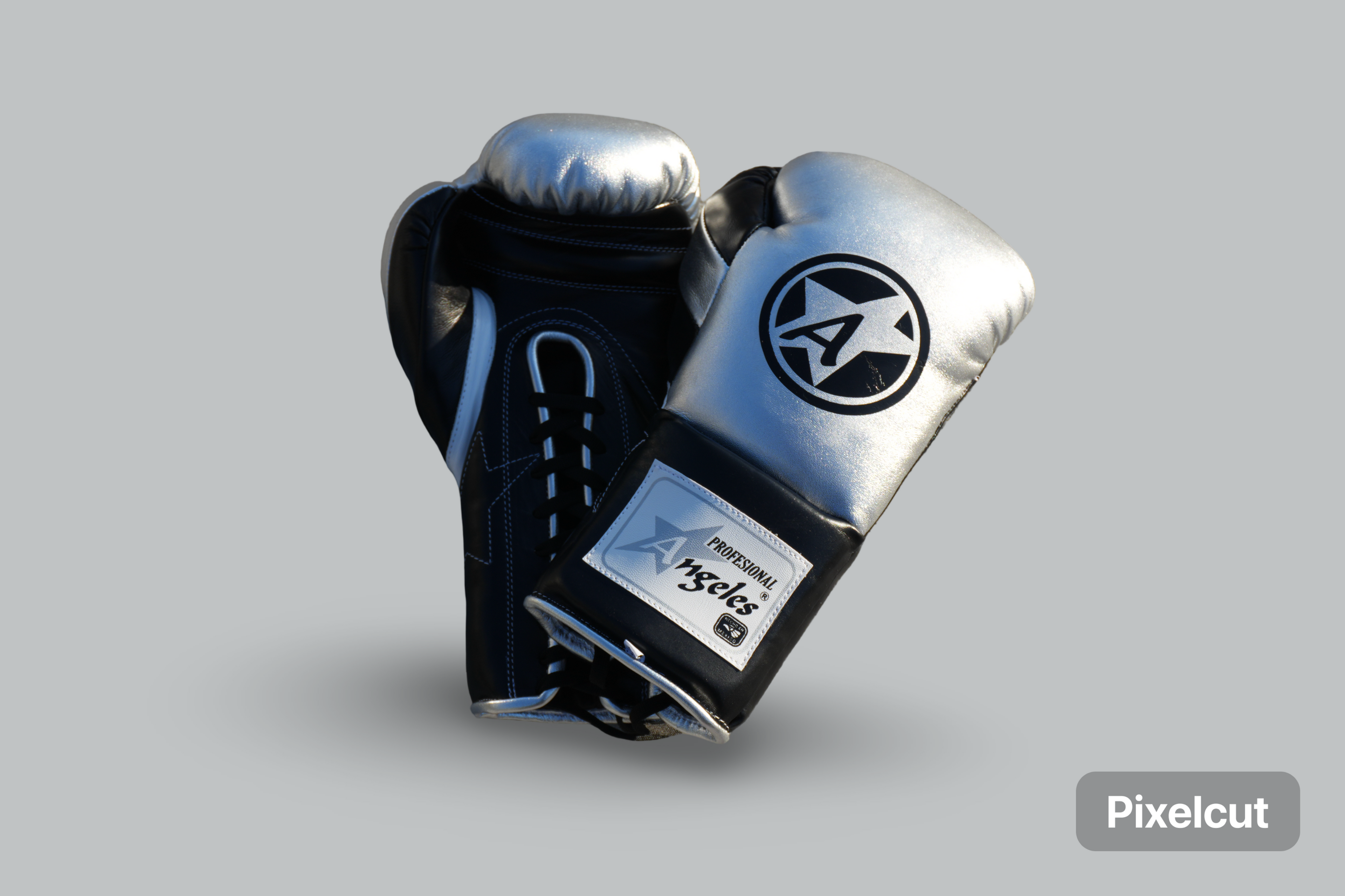 Angeles Elite Pro boxing gloves silver/black