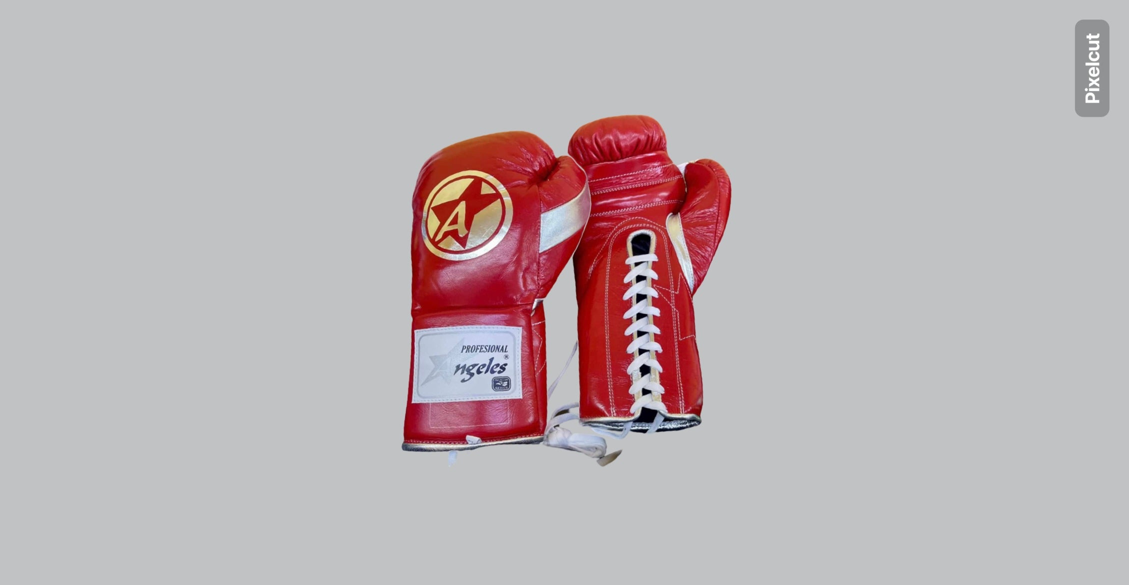 Angeles Elite Pro boxing gloves red/silver